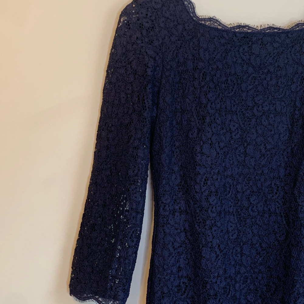 Adrianna Papell Navy Lace Sheath Dress size 6 - Picture 3 of 6